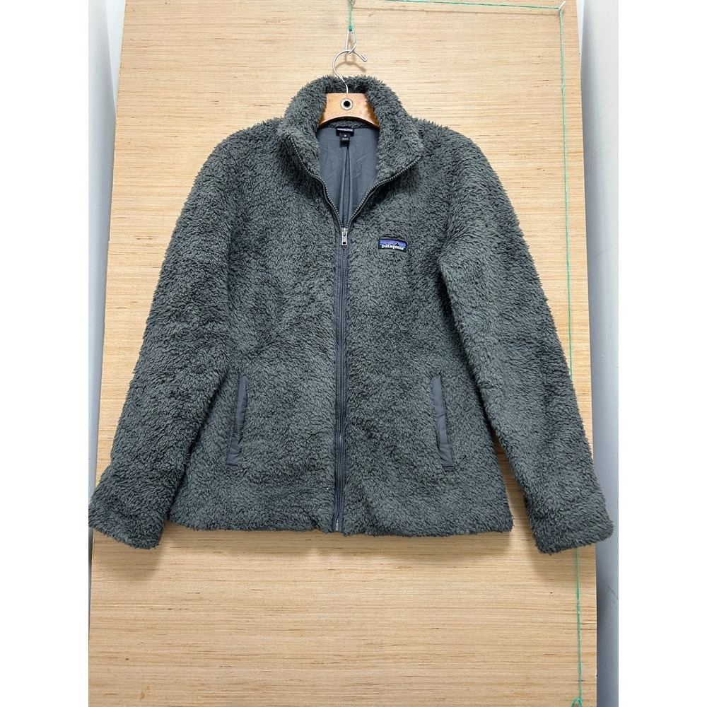 Patagonia Los Gatos Full‎ Zip Fleece Jacket Grey Womens Medium High Pile Fuzzy